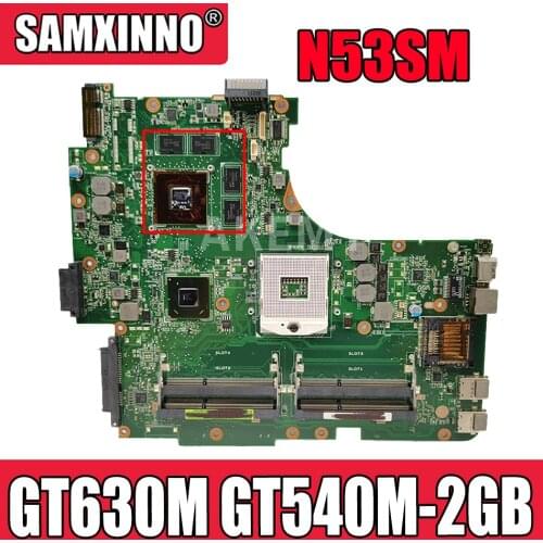 N53SM Motherboard W/ 4*Slots GT630M GT540M 2G For ASUS N53S N53SV N53SN N53SM laptop Motherboard N53SM Mainboard Test work 100
