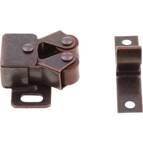 Set of 5 Oil Rubbed Bronze Roller Catch with Prong, Cabinet Hardware