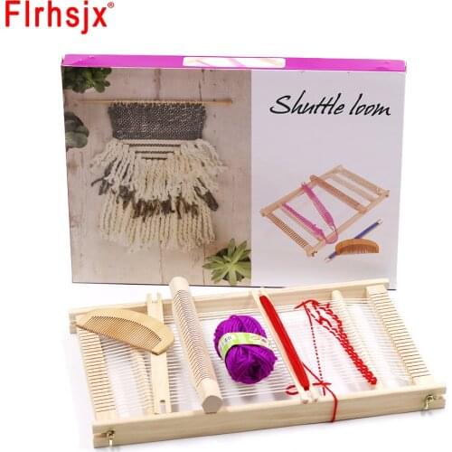 Wooden Weaving Loom Kit for Kids or Beginner Yarn Knitting Machine Wool Woven Knit Shuttle Loom Knitting Tool Educational Toys