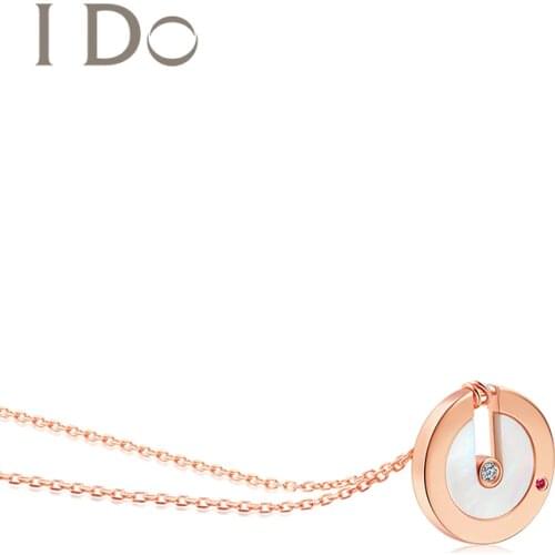 I Do 2020 trend Round Series Fine Jewelry Happiness Lift Love Gift Genuine Diamond 18 k Gold Necklace Christmas Gift