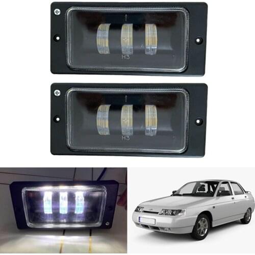 Pair white Led Fog Light fog Passing Light for lada 2110 -2117 cars front fog Lamp