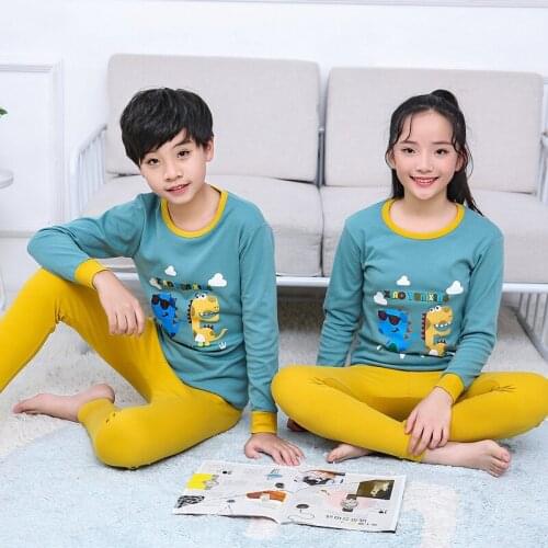 Clothes for Teenager Girls Boys Pajamas Set Big Boys Girls Clothes Suit Cartoon Kids Sleepwear Teens 9-19Year Night Sleep Suit