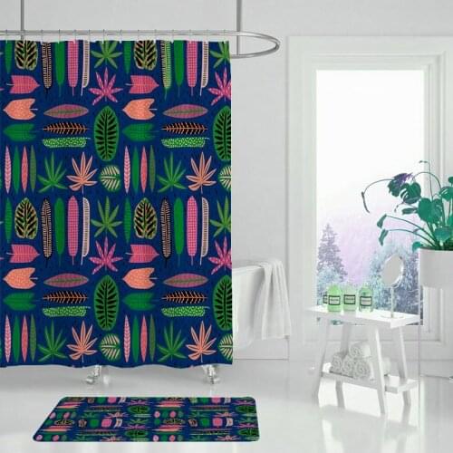 Striped shower curtain retro urban striped texture bathroom decoration set waterproof fabric shower curtain