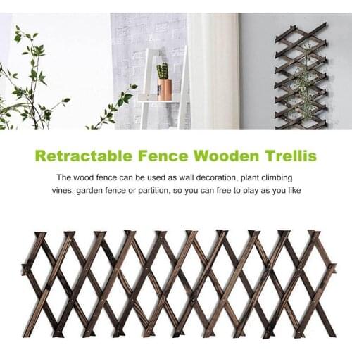 Garden Lattice Fence Panel Trellis Expanding Wooden Plant Support Fence Household Small Courtyard Decorated With Guardrail