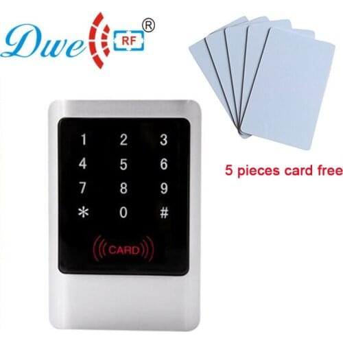 Silver and black touch screen keyboard rfid reader EMID proximity door enter control reader with 5 pieces card free