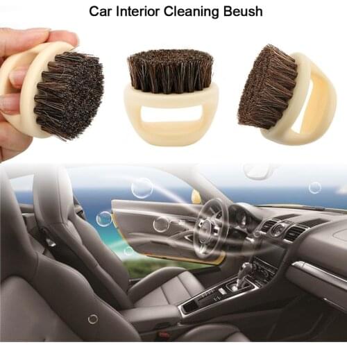 Car Maintenance Soft Cleaning Tool Interior Leather Seat Panel Dashboard Auto Detailing Brush Horses Hair Brush Auto Care Tool