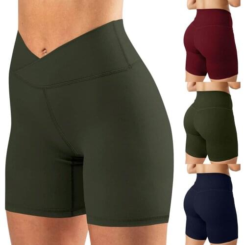 Women Yoga Shorts For Sport Running Push Up Slim Elastic High Waist Gym Workout Fitness Yoga Short Pants Casual Femme Streetwear
