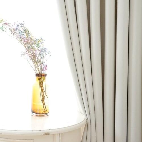 Beige Blackout Curtain Blinds for Living Room Solid Thermal Insulated Window Treatment Blackout Drapes for Bedroom Custom