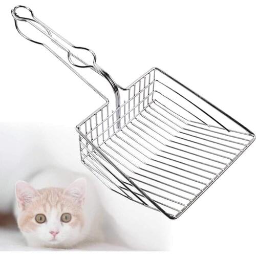 Handle Stainless Steel Cat Litter Scoop Shovel Pet Sand Scooper Cleaning Pet Tool