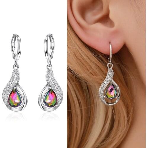 Vintage Crystal Drop Earring Women Bohemian Style Hollow Alloy Long Statement Earring Elegant Female Party Jewelry Pendant Gifts