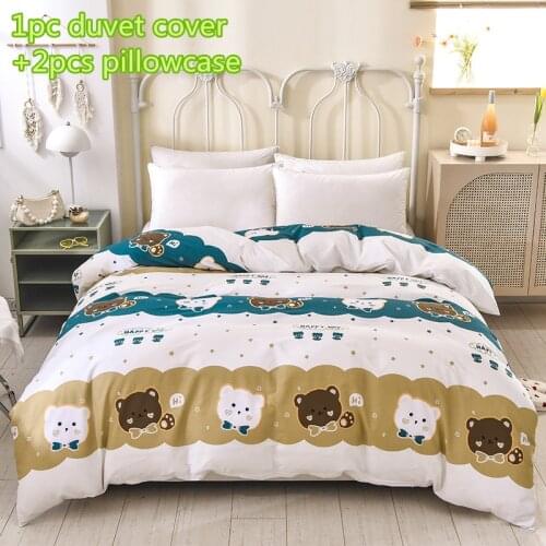 Fashion duvet cover sets cotton white quilt cover single double queen king bedding sets 2pc pillowcase leaves comforter cover