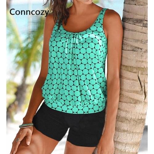 5XL Plus Size Swimsuit 2021 New Swimwear Women Conservative Polka Dot Print Shorts Swimsuit Bathing Suit Women Summer Beachwear