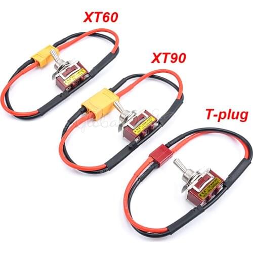 1PCS Large Current High Load Switch XT60 XT90 T Plug Power On-off Toggle Switches for RC Airplane ESC Motor Connecting Adapter