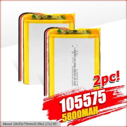 105575 3.7v 5800mAh li-ion Lipo cells Lithium Li-Po Polymer Rechargeable Battery For MP5 Portable interphone Speaker