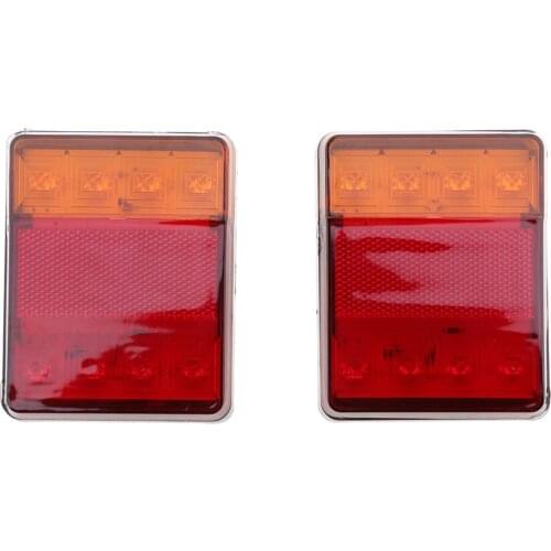 2pcs 12V 8 Led Tail Reverse Back Up Light Stop Indicator Trailer Truck