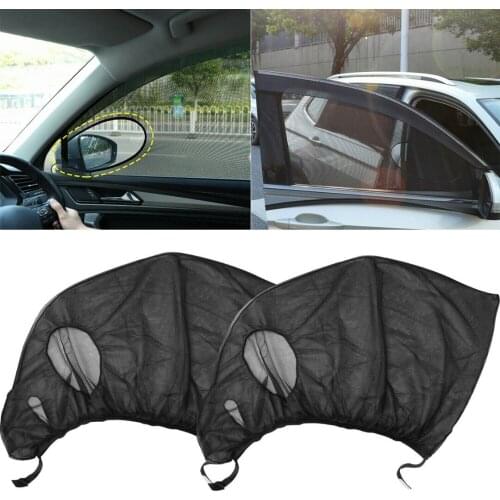 2pcs Car SUV Front Side Window Sun Shade Curtain Vehicle Interior Sun Protection Window Mesh Cover Block UV Mosquito Mesh Net