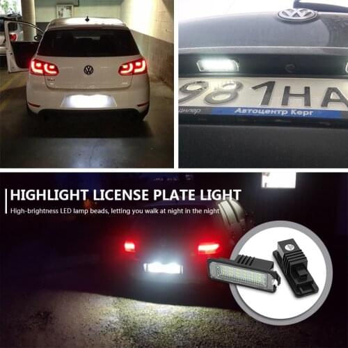 6000K 18SMD Trunk Lamps Car LED Number License Plate Light For VW GOLF 4 5 6 7 Polo 6R Scirocco Passat B6 3c Limousine