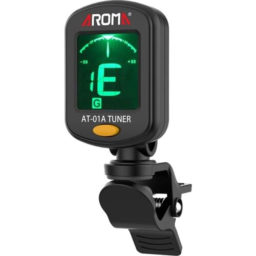 AROMA AT-01A Guitar Tuner Rotary Clip Tuner LCD Display for Color Acoustic Guitar Bass Ukulele Guitar Accessories