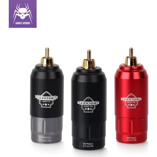 GHOST SPIDER Wireless Tattoo Power Supply Mini Rocket Tattoo Battery RCA Connection Tattoo Power Supply for Rotary Pen Machine