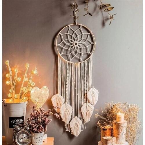 Bohemian Dream Catcher Tapestry Handmade Woven Soft Wall Decor Hanging Tassel Macrame Pendant Home Bedroom Decoration Boho Decor