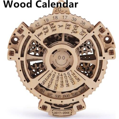 Wooden Calendar Round Perpetual Calendar Study Desk Calendar Handicraft Decoration Wooden Crafts Christmas Home Decor Xmas Gift