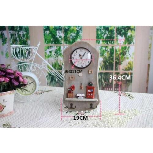 European home wood key box to do the old retro creative wall hangings decorative wall clock with the key box storage racks