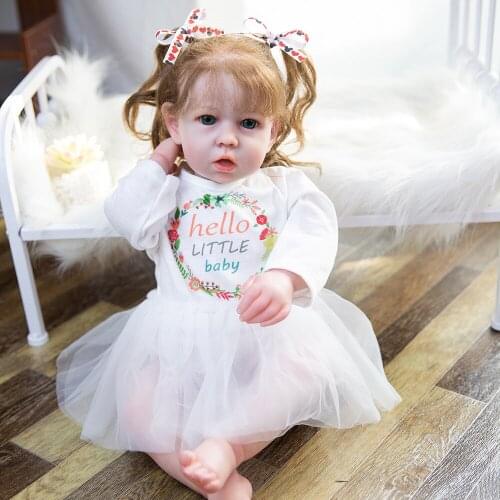 Hoomai Lovely Princess Silicone Dolls 20 Inch Lifelike Newborn Toddler Dolls Toy Kids Playmate Birthday Gift