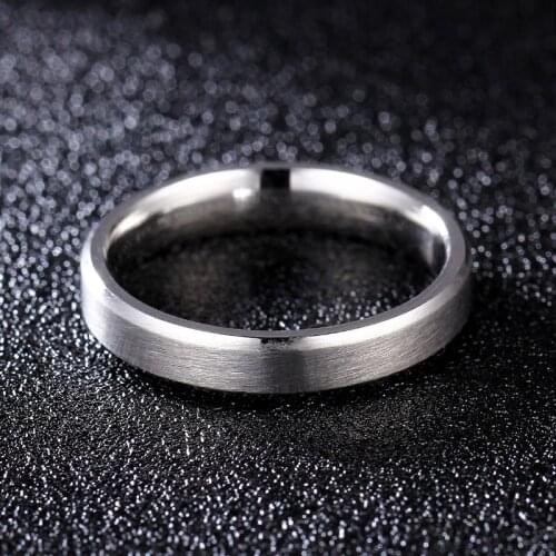 MANGOSKY 4mm Dull Polish Silver Color Titanium Ring For Men and Women Personalized Ring Customize Ring Engraved Ring