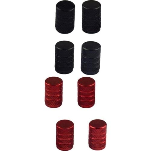 8 Pcs Tire Valve Caps Valve Cover Dust Caps Metal Cap For Truck Car Motorcycle Bike, Red + Black, Φ 16mm