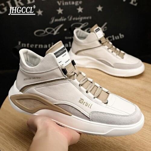 Leather mens shoes luxury sports shoes daily casual shoes plus plush joker in the fall and winter boots with board shoes A11