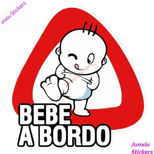 Lovely Car Sticker Baby on Board Bebe A Bordo Auto Decoration Waterproof Vinyl Decal for Bumper Trunk SUV Fine Decor PVC15x14cm