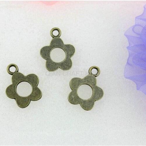 200pcs sun flower round antique bronze zinc alloy pendent charm drops for DIY necklace jewelry accessory 16mm