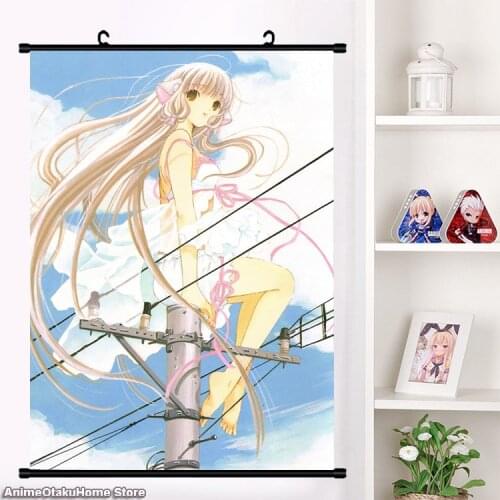 Cute Anime Chobits Motosuwa Hideki Chi Shibo Hiromu Wall Scroll Mural Poster Wall Hanging Poster Otaku Home Decor Collection Art