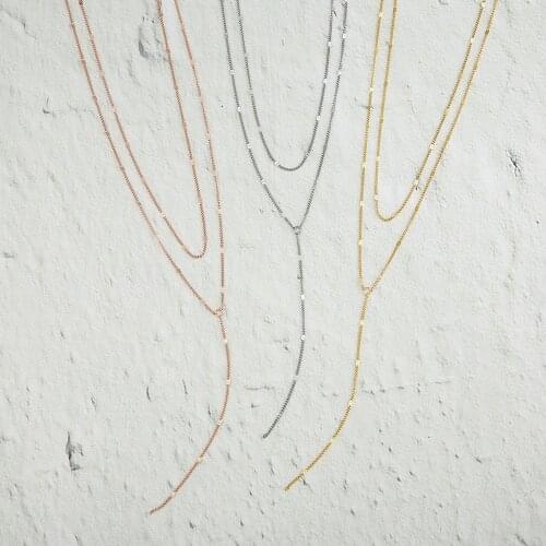 Wholesale Layered Y Choker Necklace Stainless Steel Curb Simple Chain for Fashion sexy Lady 10pcs/lot