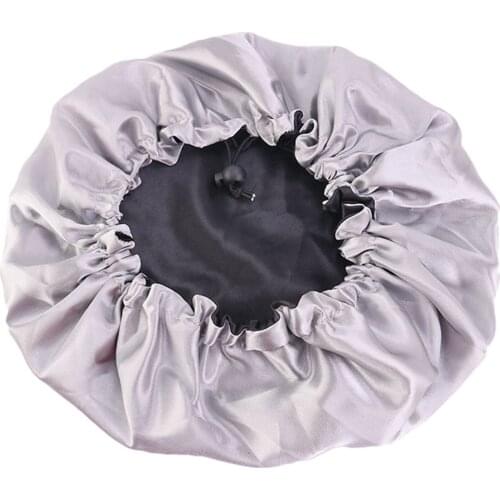 New Solid Women Satin Bonnet Fashion Stain Silky Big Bonnet For Lady Sleep Cap Headwrap Hat Hair Wrap Accessories Wholesale