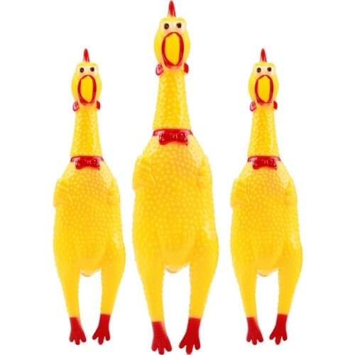 New Funny Pet Dog Toys Rooster Crows Attract Puppy Dog and Cat Pet Squeak Toys Screaming Rubber Chicken size S-L Free Shipping