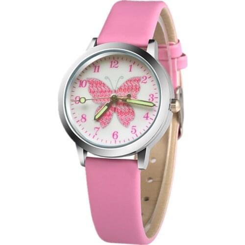 New Arrival High Quality Students Butterfly Pattern Kids Watches Children Causal Quartz Wristwatch Relogio Montres Kol Saati
