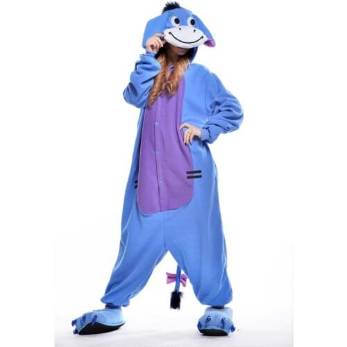 Donkey Unisex Adult One-Piece Pajamas Cosplay Onesies Large Cartoon Onepiece Animal Sleepwear Pyjamas Christmas Costume
