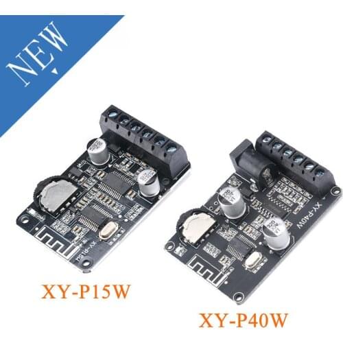10W/15W/20W/30W/40W Stereo Bluetooth 5.0 Power Amplifier Board 12V/24V High Power Digital Amplifier Module XY-P15W XY-P40W