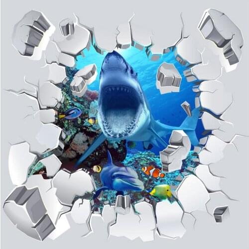 Custom Photo self-adhesive 3D floor Underwater World 3D dimensional painting floor painting 3d floor painting