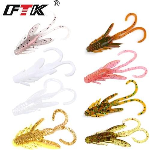 FTK Fishing Lures 20pcs Shad Worm Insect Baits Wobbler Lure Bait Set Silicone Maggot Body Swimbait Bass Saltwater Floating GBG