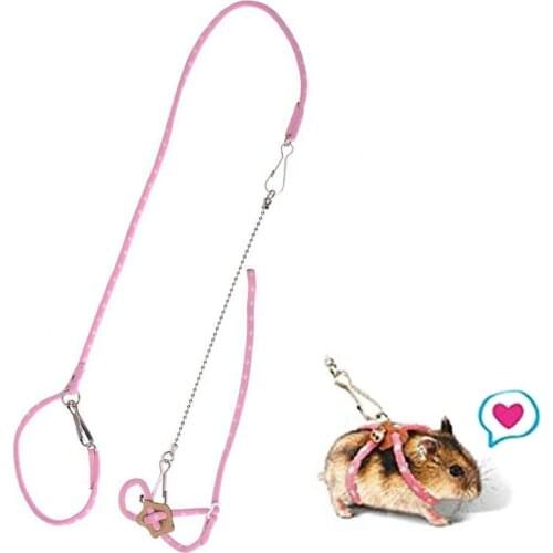 Pet Rat Mouse Harness Adjustable Rope Ferret Hamster Finder Bell Leash Lead