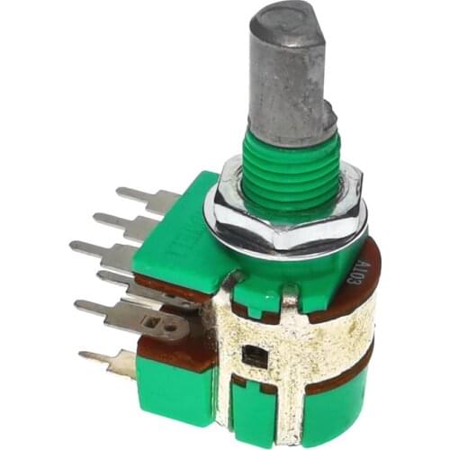 3PCS HOT NEW Taiwan H120 RV12 10K A103 Stereo Channel With Switch A10K 15MM 8PIN Half Shaft Volume Potentiometer
