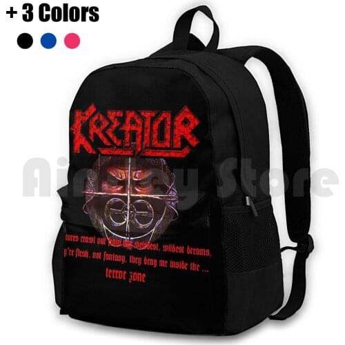 Kreat Terror Gone Outdoor Hiking Backpack Waterproof Camping Travel Kreator Band Kreator Skin Band Kreator Band Kreator Band