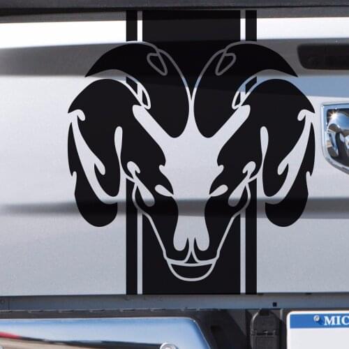 For Set of 3 - Dodge Ram Stripe Logo Graphic Decal Sticker Side Rear Truck Bed Vinyl