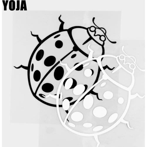 YOJA 16.2×16.8CM Cartoon Animals Handsome Ladybird Vinyl Decal Car Stickers Black/Silver 19C-0416