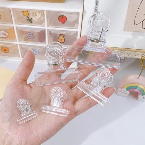 Aikeen Simple Transparent File Binder Clip Small Acrylic Clear Binder Mini Paper Clips Large 65cm 38cm School Office Stationery