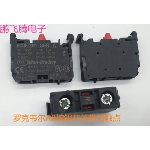 1PCS Single piece original American Allen-Bradley 800F-X01 button switch contact module 1NC normally closed contact