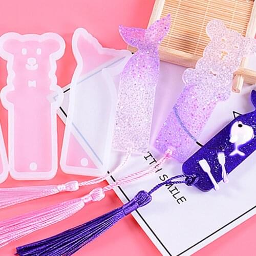 New Style Silicone Bookmark Mold Animal DIY Mould Resin Bookmark Jewelry Keychain DIY Craft Silicone Transparent Mold