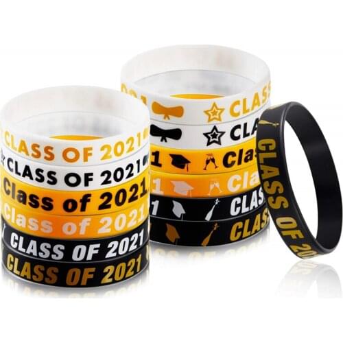 300pcs Motivational Class of 2021 Silicone Bracelets Rubber Wristbands Free Shipping by DHL